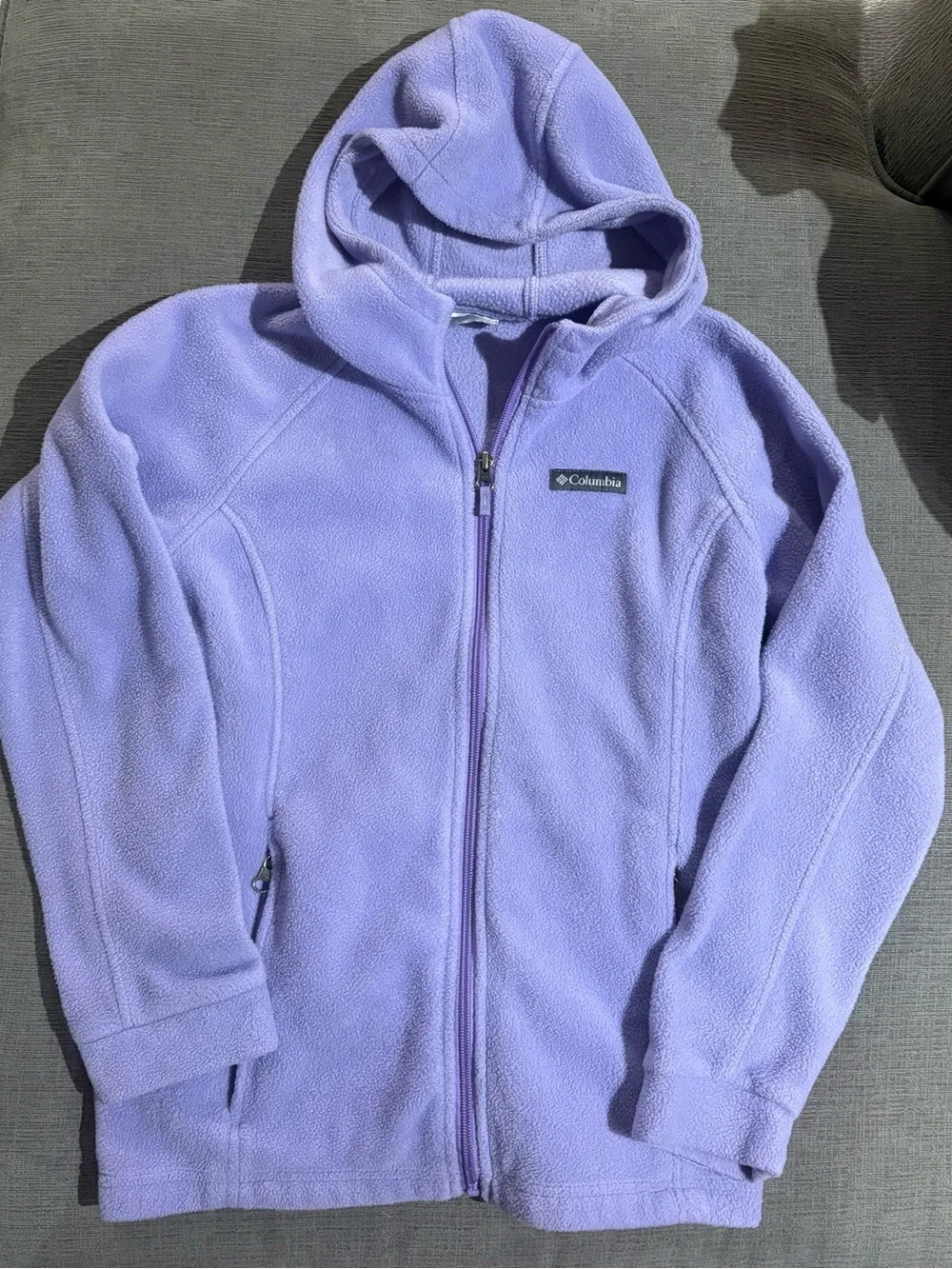 Columbia Girls Fleece Jacket Zip Up Purple Large L 14/16